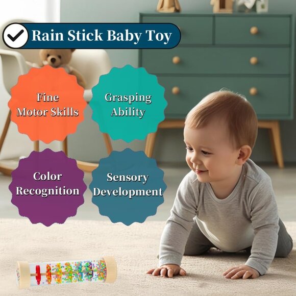 Children Early Education Hand eye-Coordination Wooden Rattle Toy(1 Set) - Picture 7 of 12